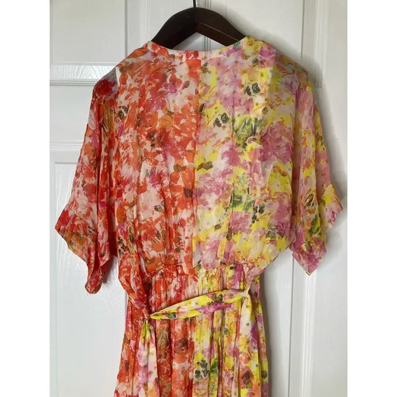 Rococo Sand Nesh Maxi dress orange yellow floral metallic sz XS - Picture 12 of 16